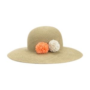 Italian Hat DANIELE MEUCCI Natural Straw Pom Pom